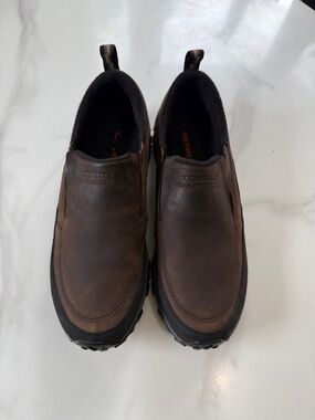Merrell Brown Leather Slip-On Casual Loafer